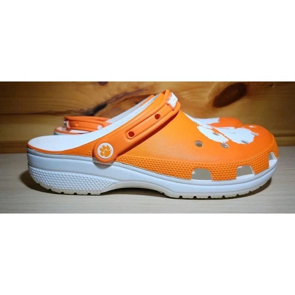 Clemson University Crocs Men's 11 Classic Tigers Clogs Shoes Orange